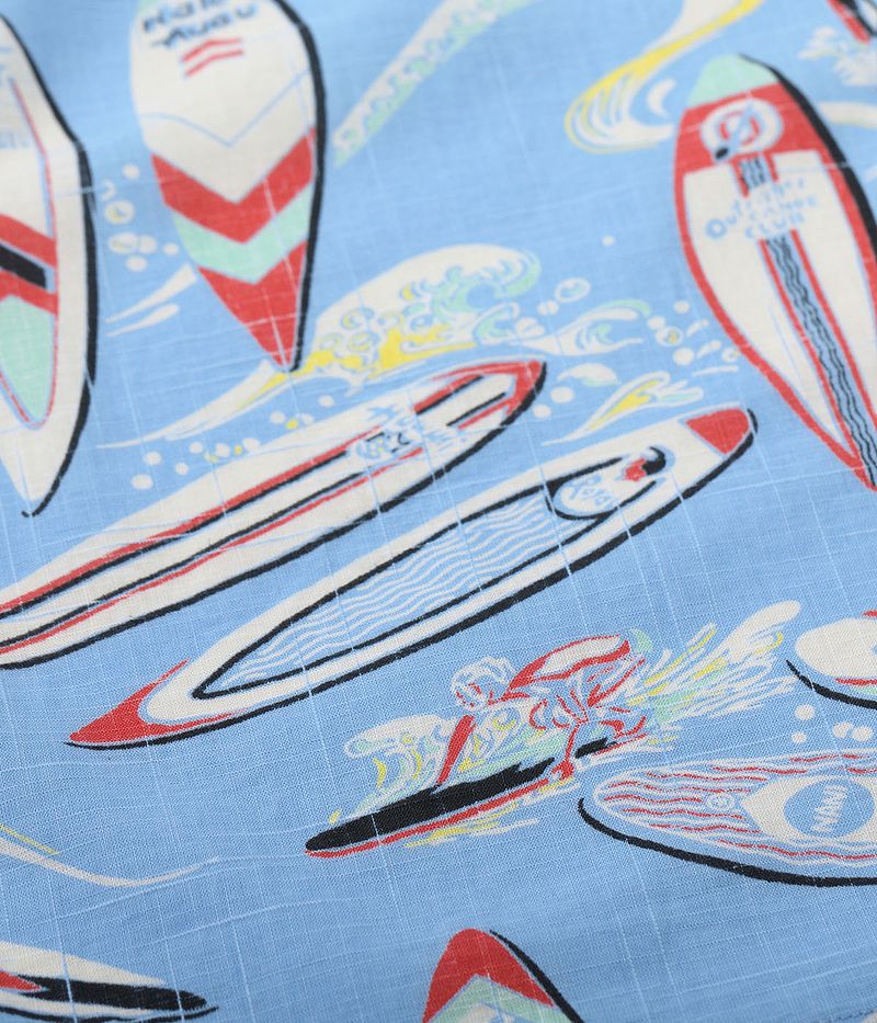 SS39284 SUNSURF COTTON × LINEN OPEN SHIRT “SURFBOARDS”