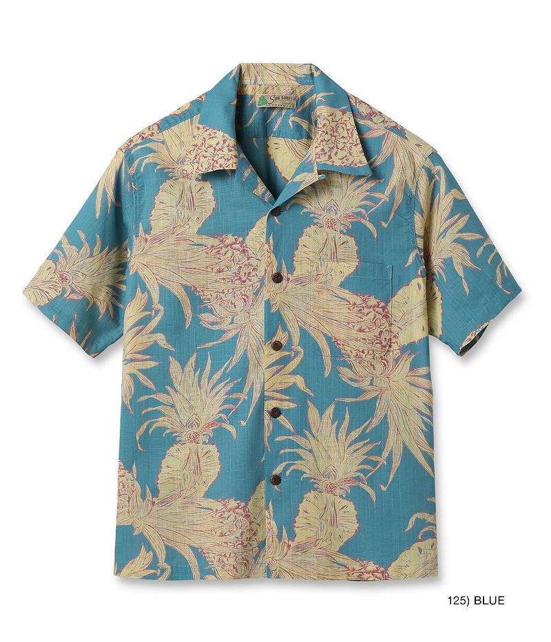 SS39285 SUNSURF COTTON × LINEN OPEN SHIRT “ISLAND PINEAPPLE”