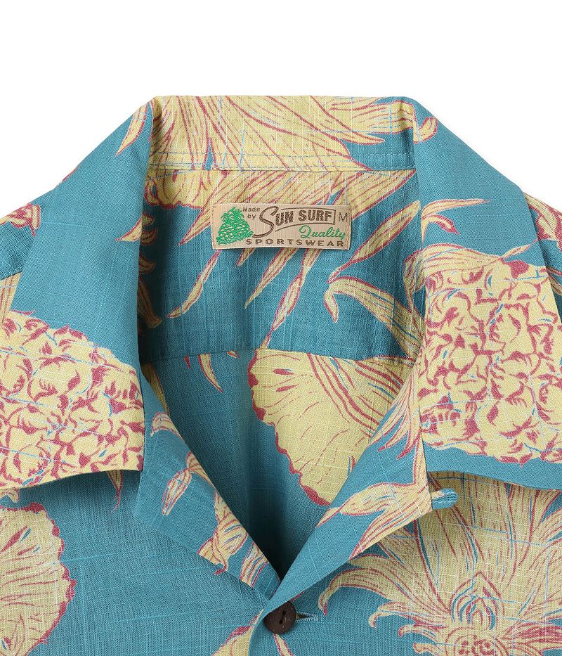 SS39285 SUNSURF COTTON × LINEN OPEN SHIRT “ISLAND PINEAPPLE”