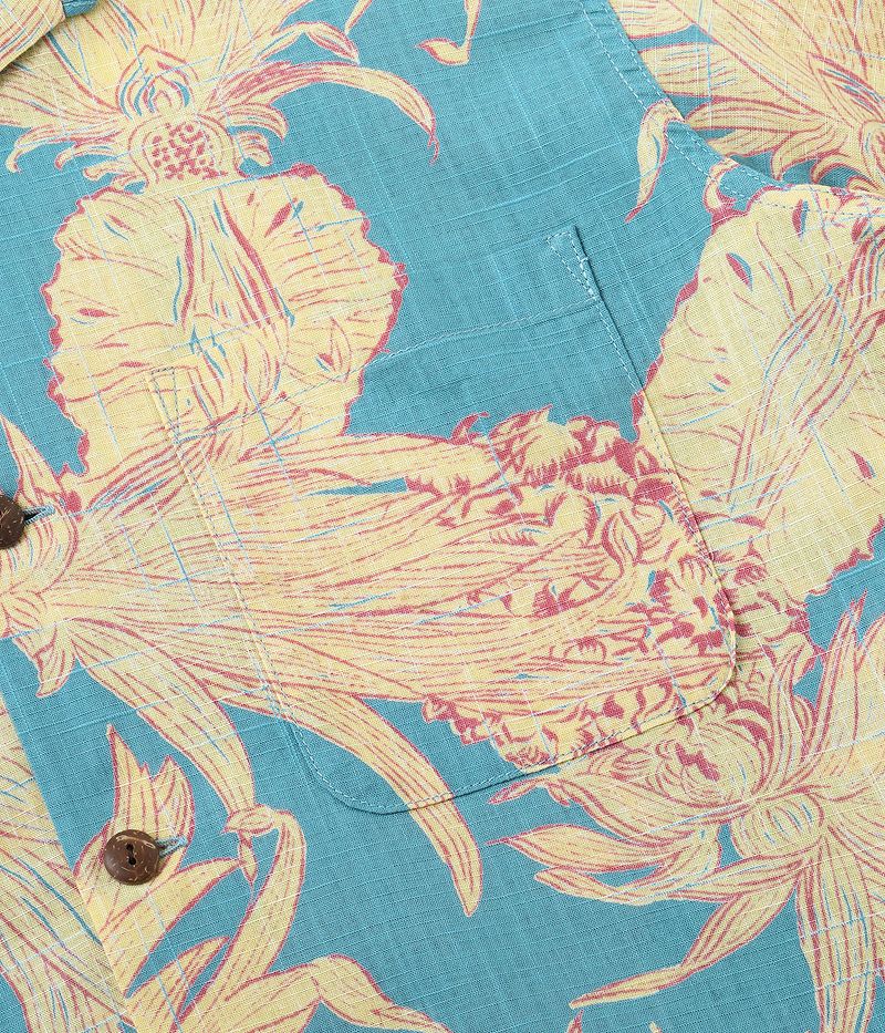 SS39285 SUNSURF COTTON × LINEN OPEN SHIRT “ISLAND PINEAPPLE”