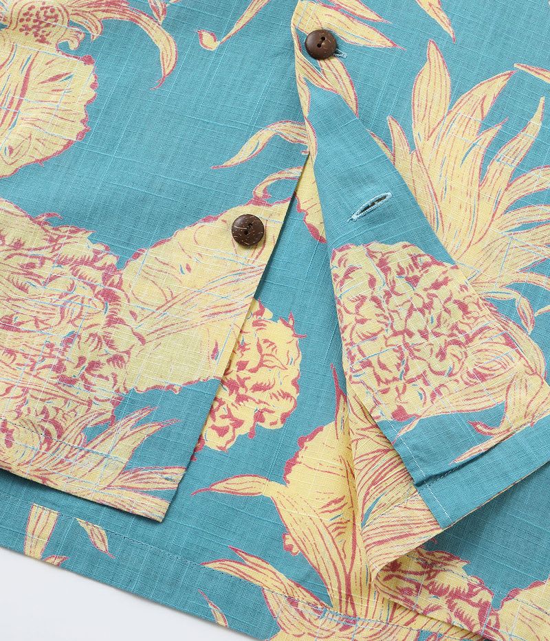 SS39285 SUNSURF COTTON × LINEN OPEN SHIRT “ISLAND PINEAPPLE”