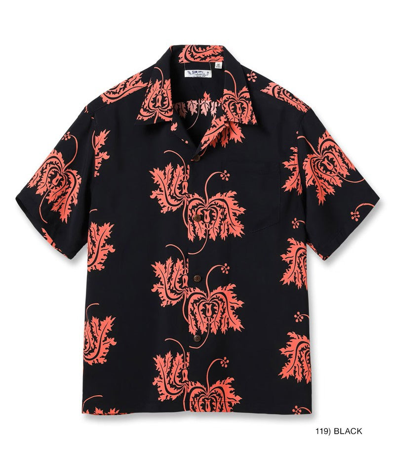 SS39412 / SUNSURF RAYON HAWAIIAN SHIRT “CORAL HIBISCUS”