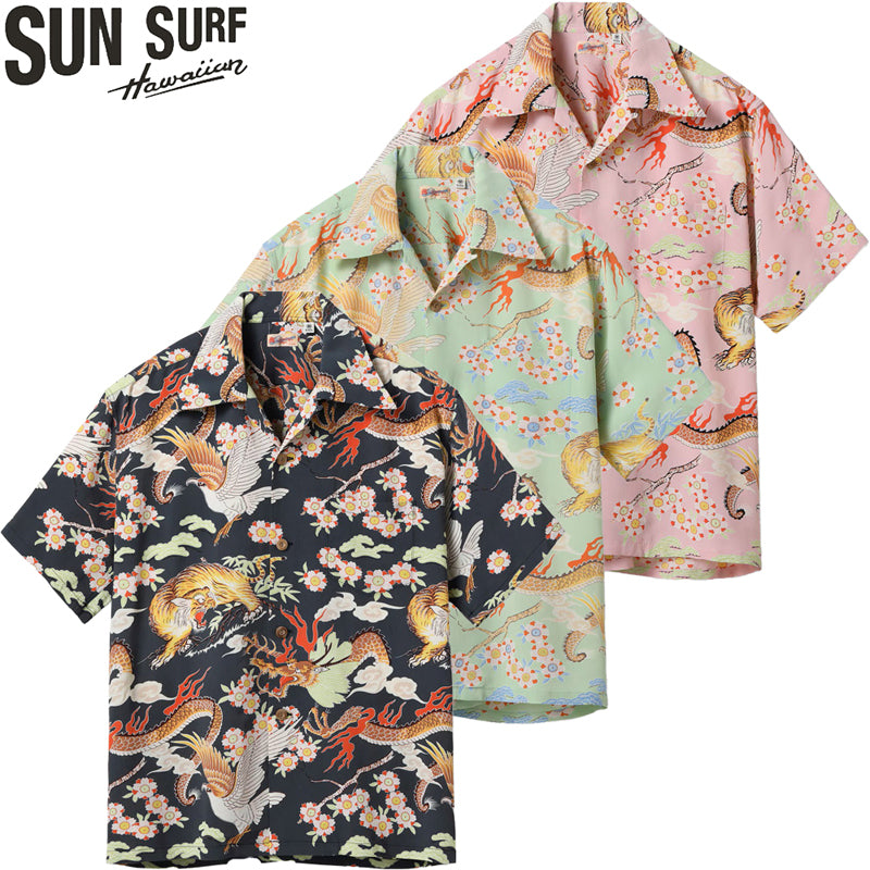 SS39414 / SUNSURF RAYON HAWAIIAN SHIRT “THE TRIANGULAR FIGHT”