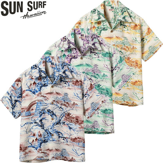SS39422 / SUNSURF RAYON HAWAIIAN SHIRT “SCENERY OF JAPAN”