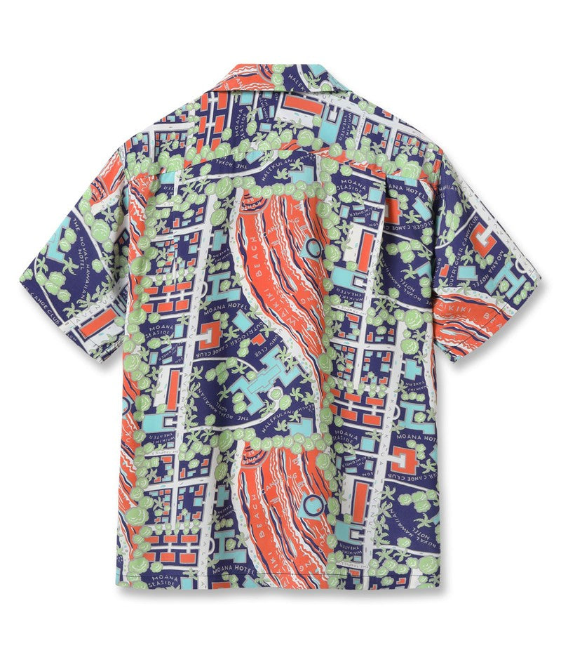 SS39424 / SUNSURF RAYON HAWAIIAN SHIRT “WAIKIKI MAP”
