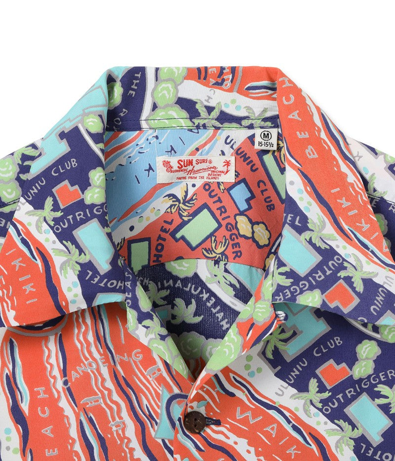 SS39424 / SUNSURF RAYON HAWAIIAN SHIRT “WAIKIKI MAP”