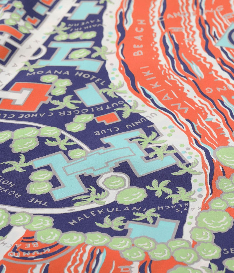 SS39424 / SUNSURF RAYON HAWAIIAN SHIRT “WAIKIKI MAP”