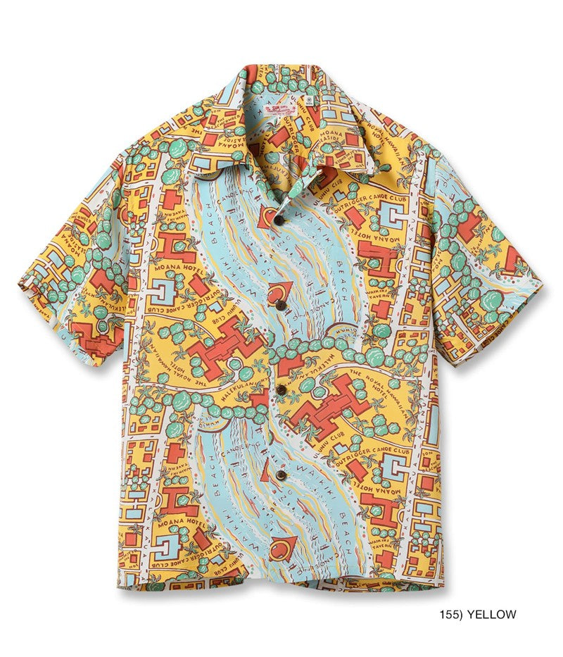 SS39424 / SUNSURF RAYON HAWAIIAN SHIRT “WAIKIKI MAP”