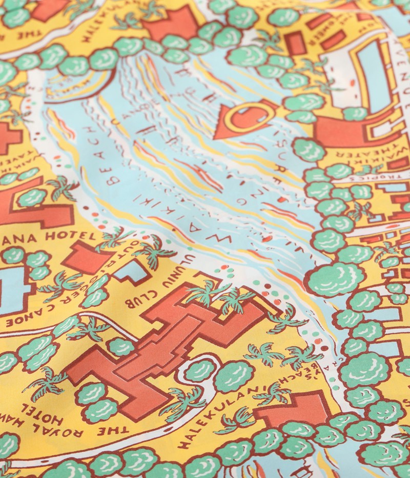 SS39424 / SUNSURF RAYON HAWAIIAN SHIRT “WAIKIKI MAP”