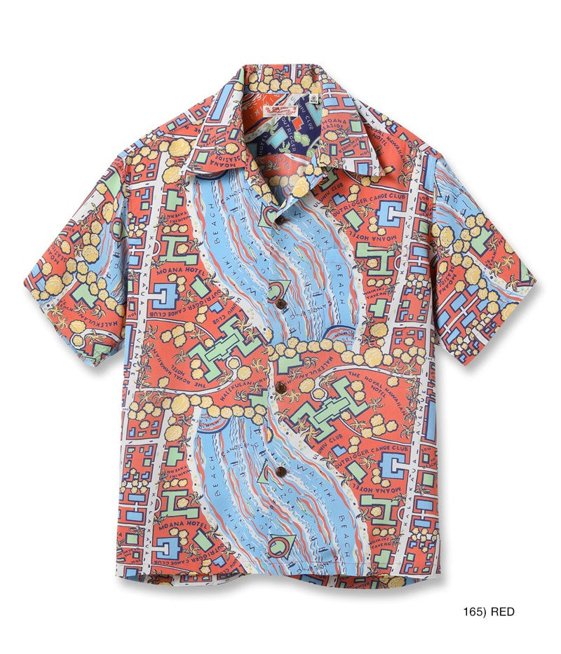 SS39424 / SUNSURF RAYON HAWAIIAN SHIRT “WAIKIKI MAP”