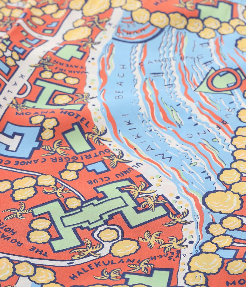 SS39424 / SUNSURF RAYON HAWAIIAN SHIRT “WAIKIKI MAP”