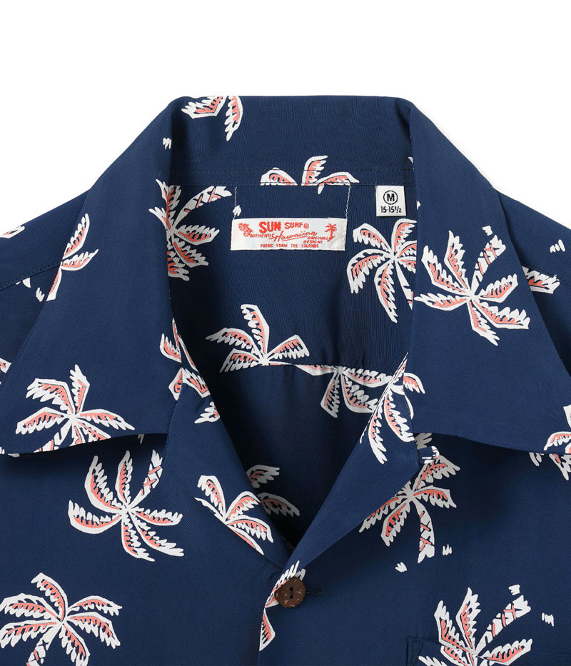 SS39427 / SUNSURF RAYON HAWAIIAN SHIRT “SCATTERED PALMTREE”