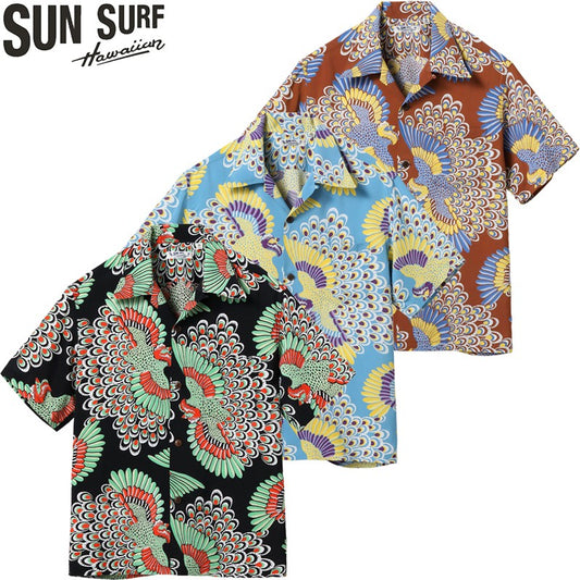 SS39428 / SUNSURF RAYON HAWAIIAN SHIRT “PEACOCK”