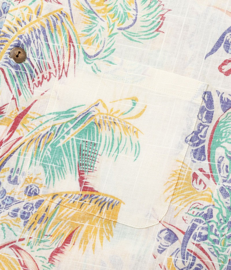 SS39503 / SUNSURF COTTON × LINEN SLUBYARN OPEN SHIRT “COCO PALMS”