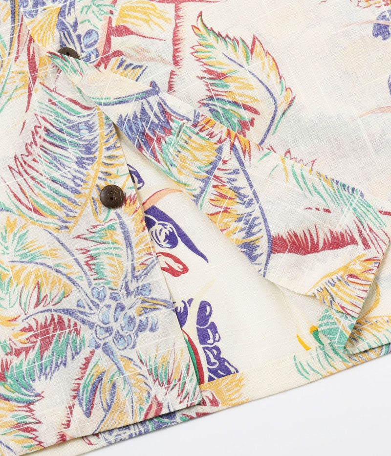 SS39503 / SUNSURF COTTON × LINEN SLUBYARN OPEN SHIRT “COCO PALMS”
