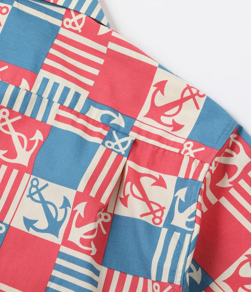 SS39506 / SUNSURF COTTON BROAD OPEN SHIRT “ANCHOR SQUARES”