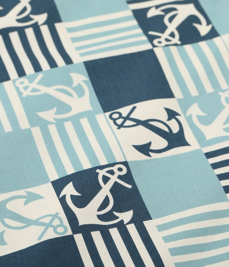 SS39506 / SUNSURF COTTON BROAD OPEN SHIRT “ANCHOR SQUARES”