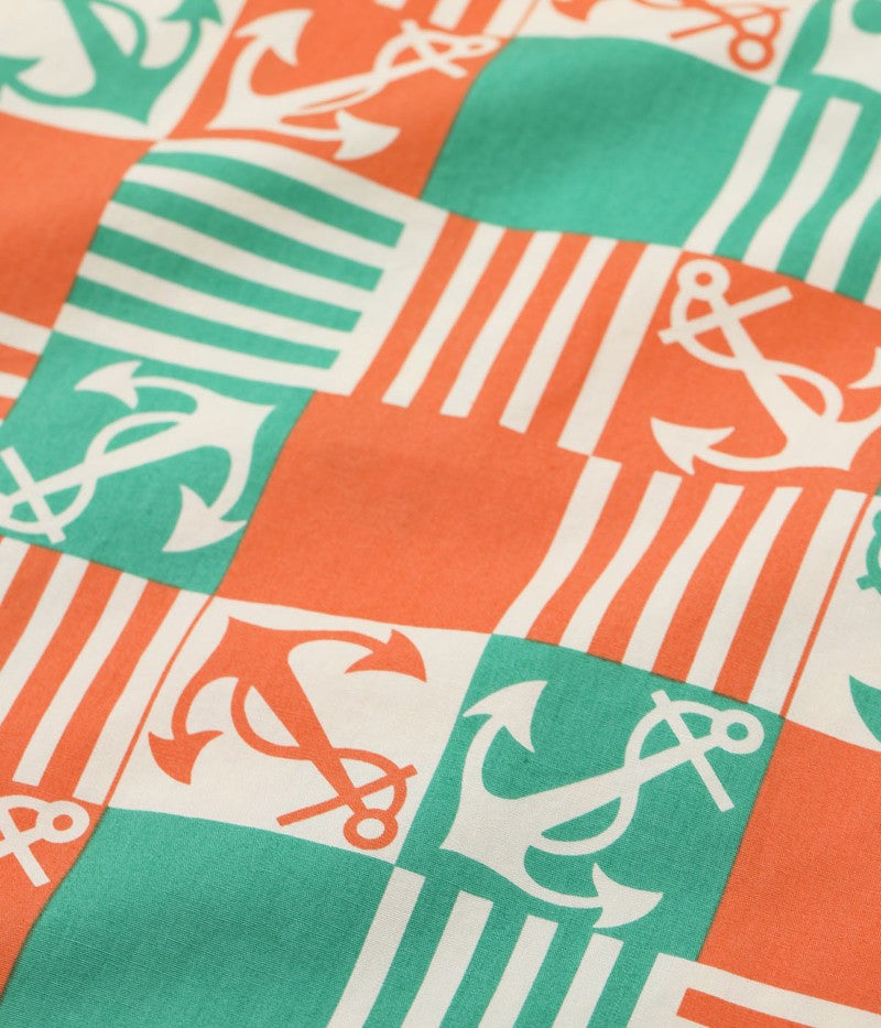 SS39506 / SUNSURF COTTON BROAD OPEN SHIRT “ANCHOR SQUARES”
