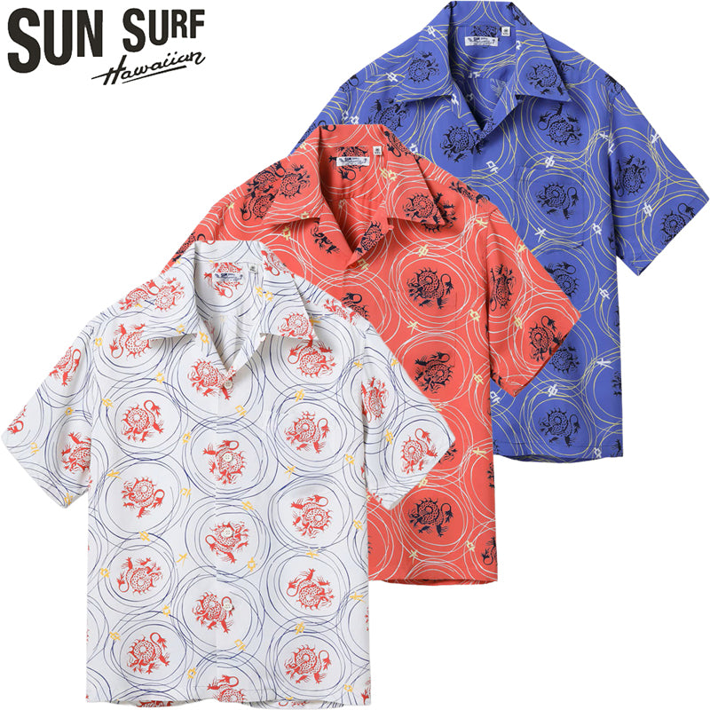 Colorful　DARK THE SUNS ３枚セット SS39617 / SUNSURF RAYON HAWAIIAN SHIRT “DRAGON GRID” – Klaxon