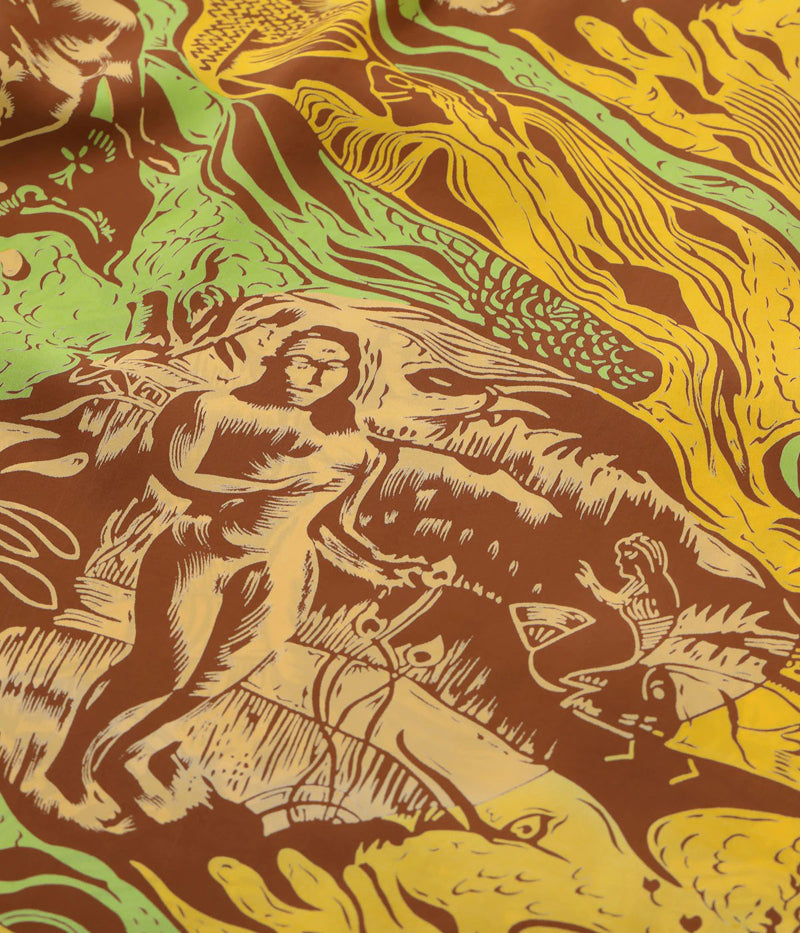 SS39673 / SUN SURF SPECIAL EDITION HAWAIIAN SHIRT “GAUGUIN WOODCUT MYSTIC” (SHORT SLEEVE)