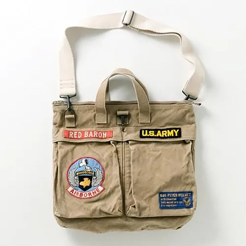 TMA2524 / TOYS McCOY HELMET BAG CANVAS CLOTH SNOOPY "U.S.ARMY AIRBORNE"