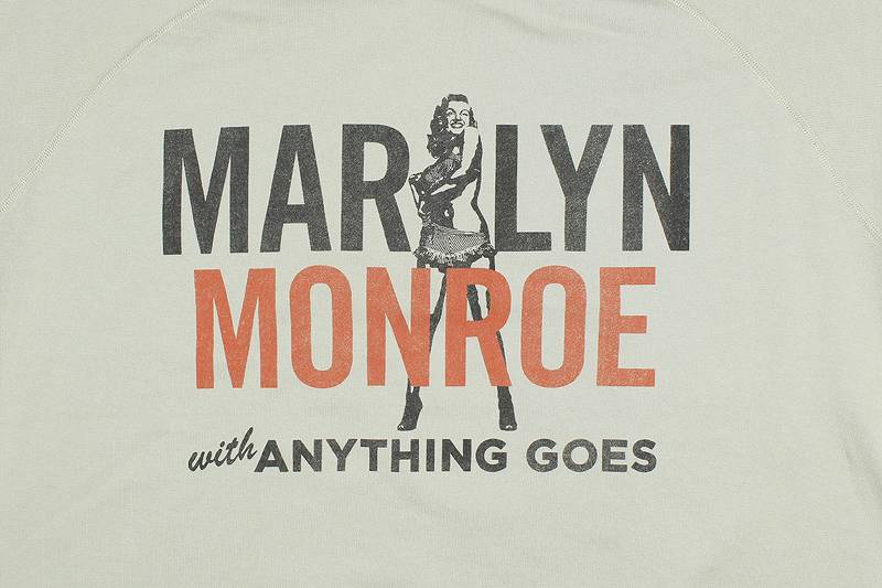 TMC2358 / TOYS McCOY MILITARY GARMENT DYEING SWEAT SHIRT MARILYN MONROE "ANYTHING GOES"