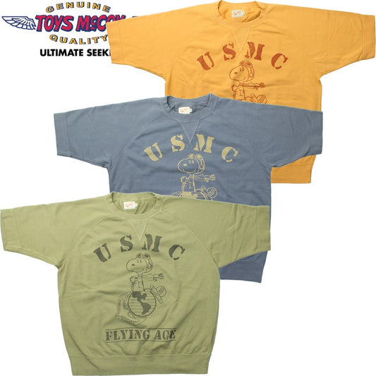 TMC2517 / TOYS McCOY SHORT SLEEVE SWEAT SHIRT SNOOPY " U S M C "