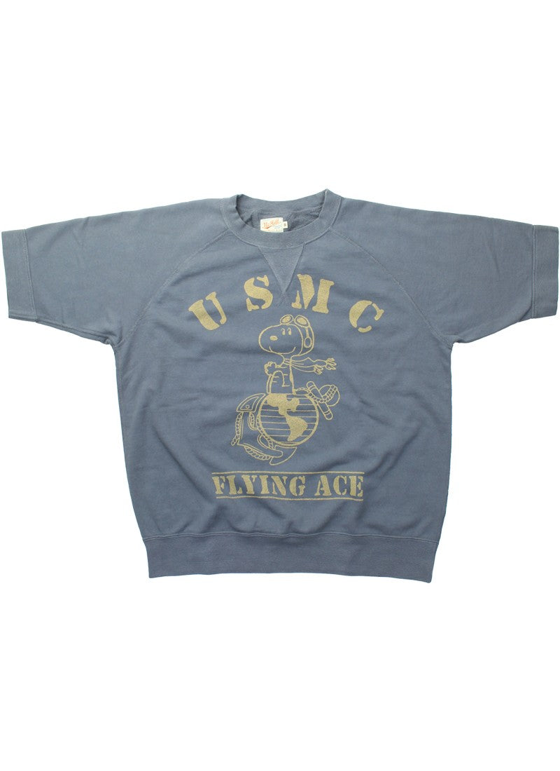 TMC2517 / TOYS McCOY SHORT SLEEVE SWEAT SHIRT SNOOPY " U S M C "