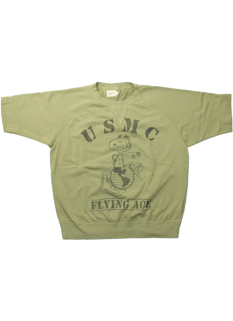 TMC2517 / TOYS McCOY SHORT SLEEVE SWEAT SHIRT SNOOPY " U S M C "