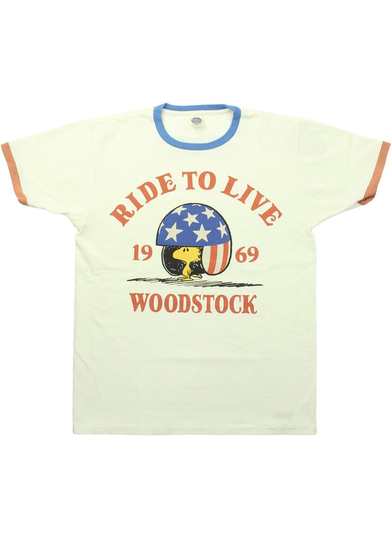 TMC2522 / TOYS McCOY MOTORCYCLE TEE WOODSTOCK " RIDE TO LIVE 1969 "