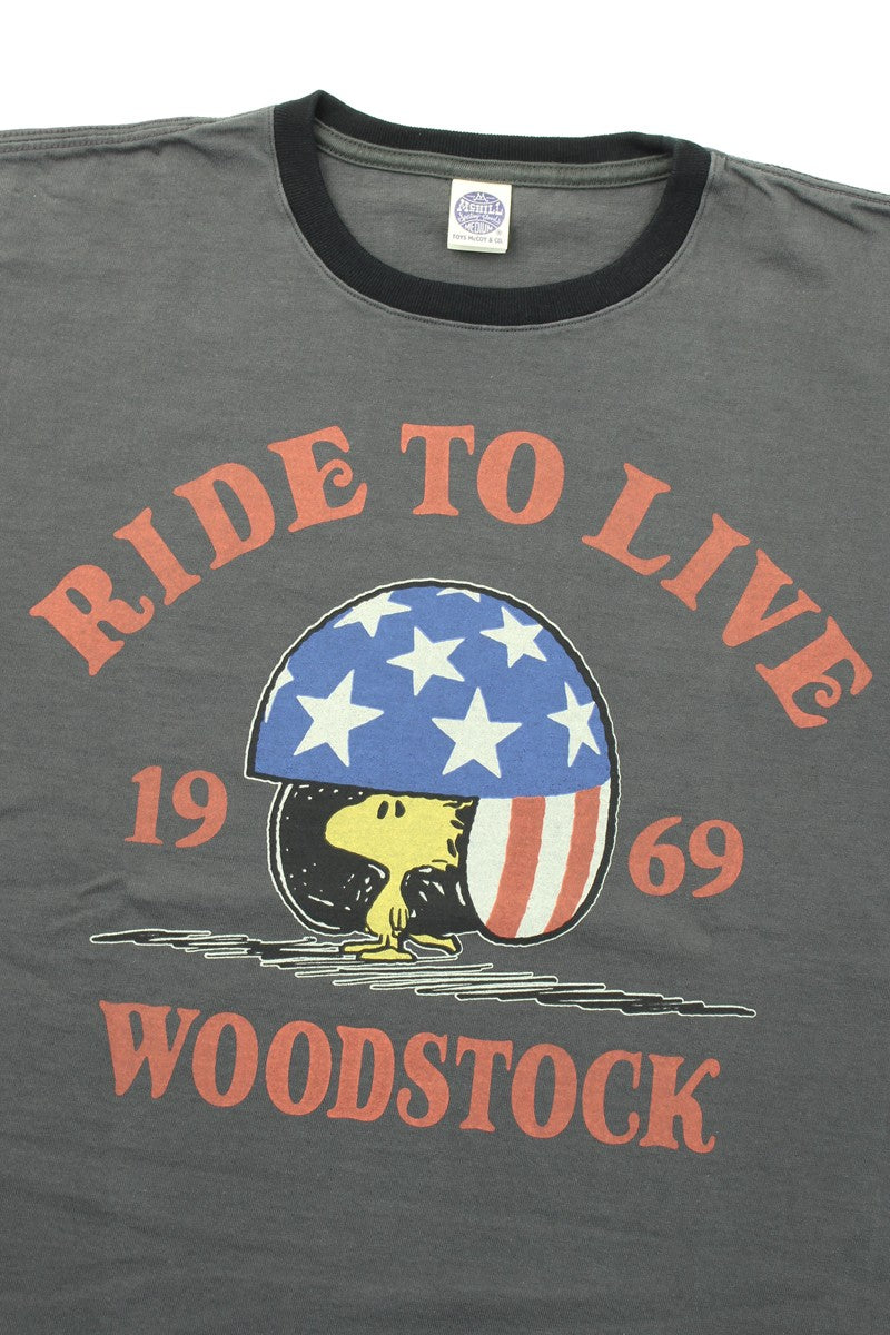 TMC2522 / TOYS McCOY MOTORCYCLE TEE WOODSTOCK " RIDE TO LIVE 1969 "