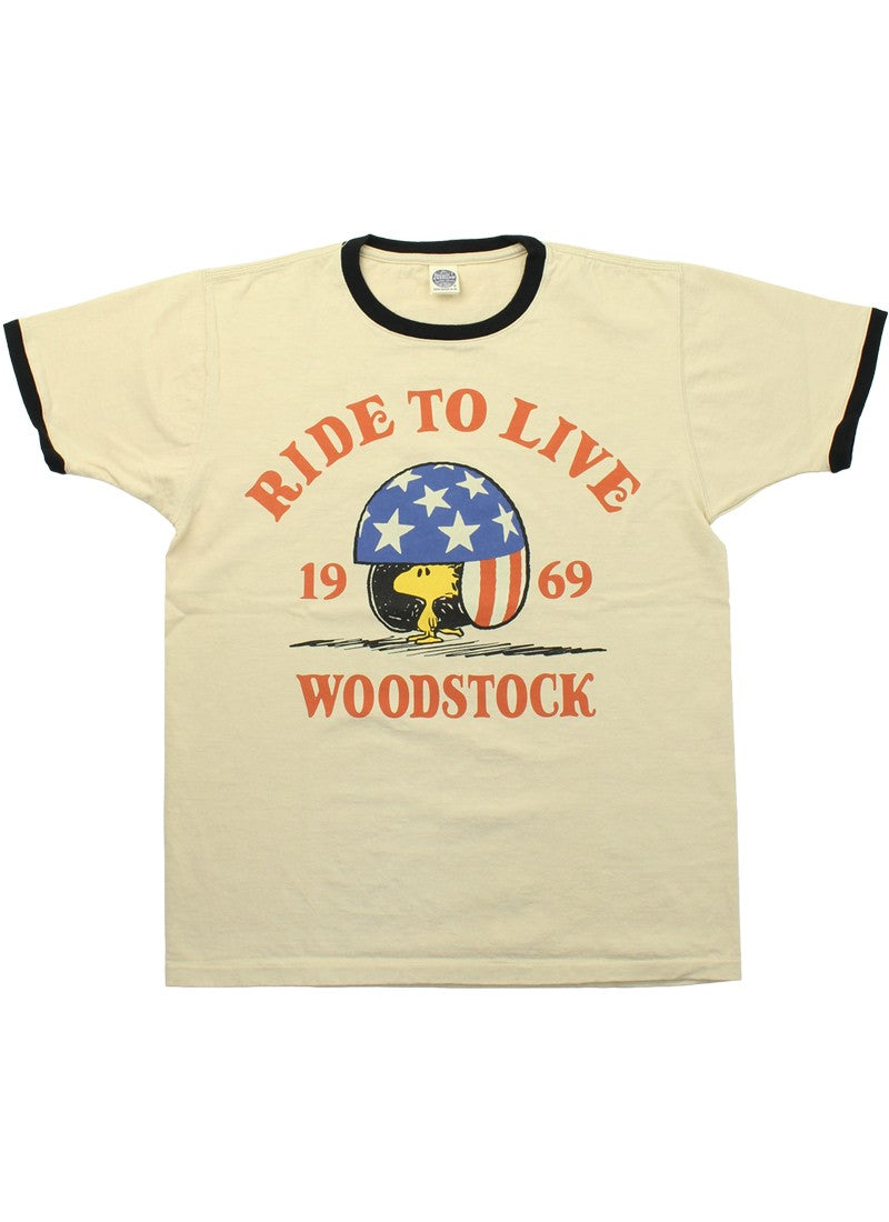 TMC2522 / TOYS McCOY MOTORCYCLE TEE WOODSTOCK " RIDE TO LIVE 1969 "
