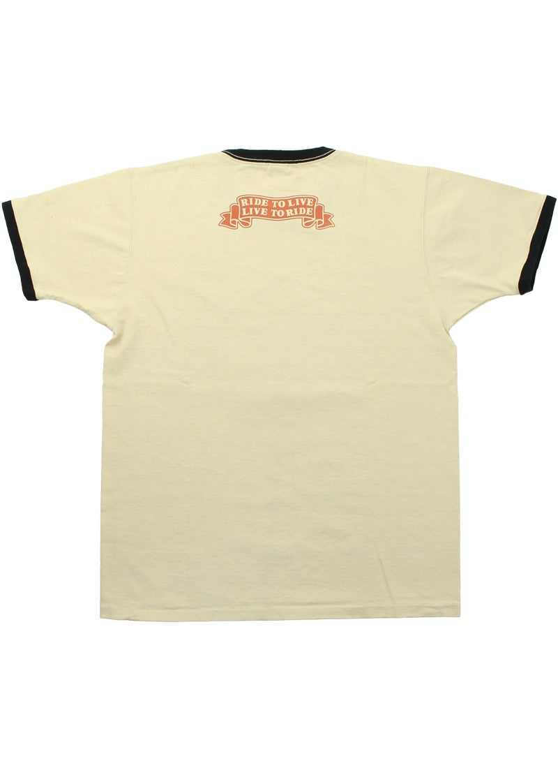 TMC2522 / TOYS McCOY MOTORCYCLE TEE WOODSTOCK " RIDE TO LIVE 1969 "