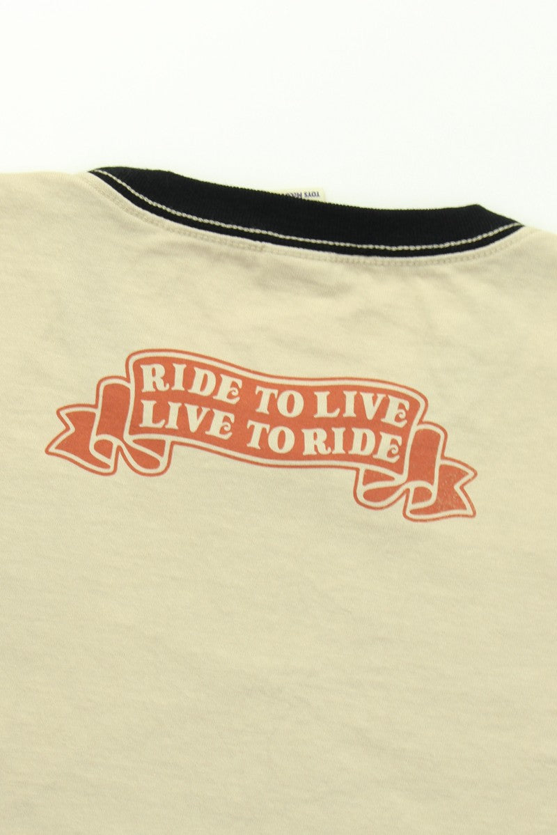 TMC2522 / TOYS McCOY MOTORCYCLE TEE WOODSTOCK " RIDE TO LIVE 1969 "