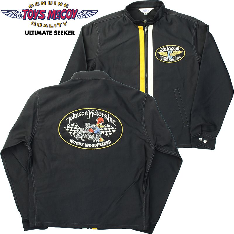 TMJ2402 / TOYS McCOY BECK NYLON/COTTON RACING JACKET JOHNSON MOTORS " WOODY WOODPECKER "