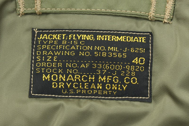 TMJ2428 / TOYS McCOY TYPE B-15C OLIVE VER. MONARCH MFG.CO. 429TH FTR BMR SQ "BLACK DRAGONS"