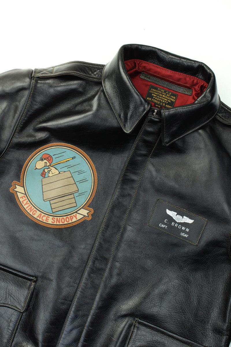 TMJ2502 / TOYS McCOY TYPE A-2 RWA BLACK VER. SNOOPY" SEARCHING FOR THE RED BARON "