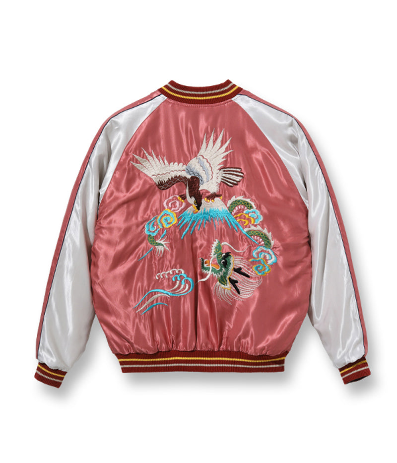 TT15390-119 / TAILOR TOYO Early 1950s Style Acetate Souvenir Jacket “JAPAN MAP” × “EAGLE & DRAGON”