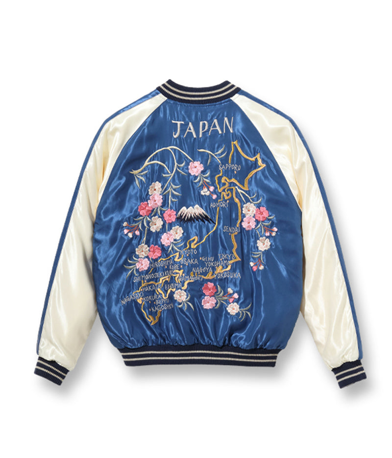 TT15390-190 / TAILOR TOYO Early 1950s Style Acetate Souvenir Jacket “EAGLE” × “JAPAN MAP”
