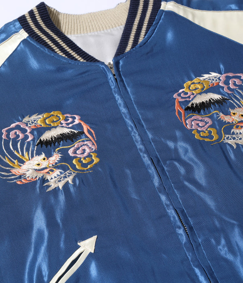 TT15390-190 / TAILOR TOYO Early 1950s Style Acetate Souvenir Jacket “EAGLE” × “JAPAN MAP”