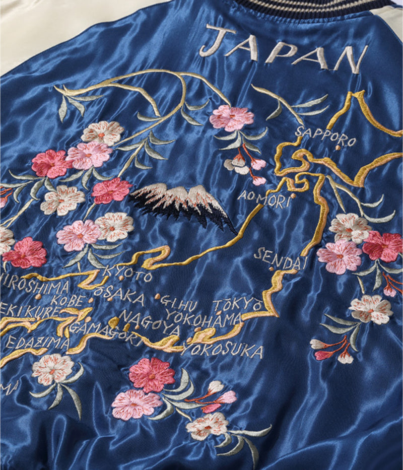 TT15390-190 / TAILOR TOYO Early 1950s Style Acetate Souvenir Jacket “EAGLE” × “JAPAN MAP”