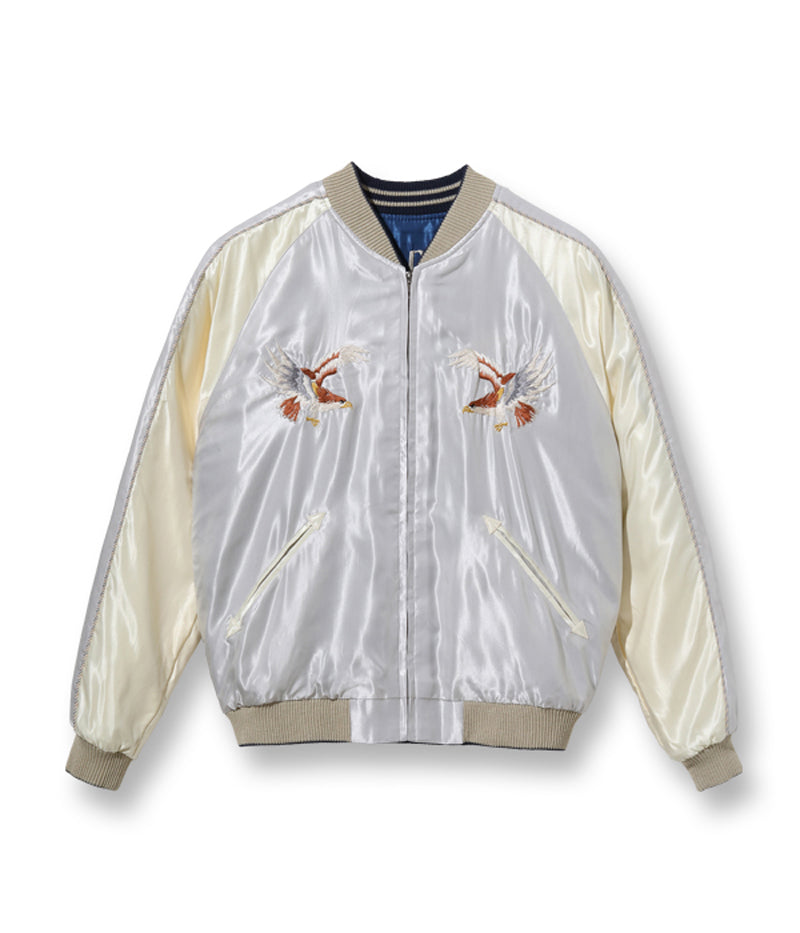 TT15390-190 / TAILOR TOYO Early 1950s Style Acetate Souvenir Jacket “EAGLE” × “JAPAN MAP”