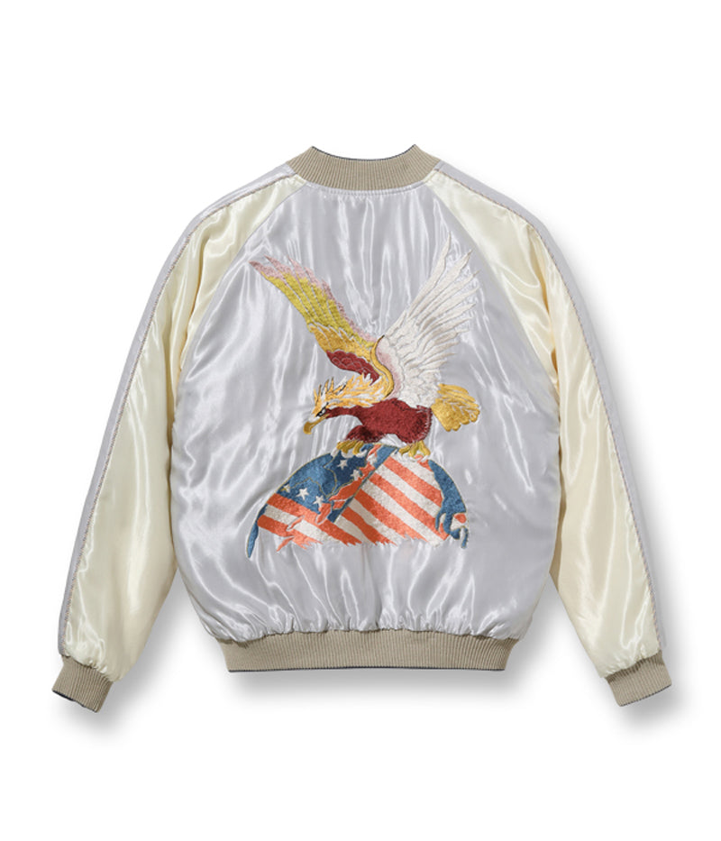 TT15390-190 / TAILOR TOYO Early 1950s Style Acetate Souvenir Jacket “EAGLE” × “JAPAN MAP”