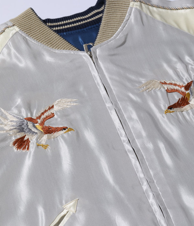 TT15390-190 / TAILOR TOYO Early 1950s Style Acetate Souvenir Jacket “EAGLE” × “JAPAN MAP”