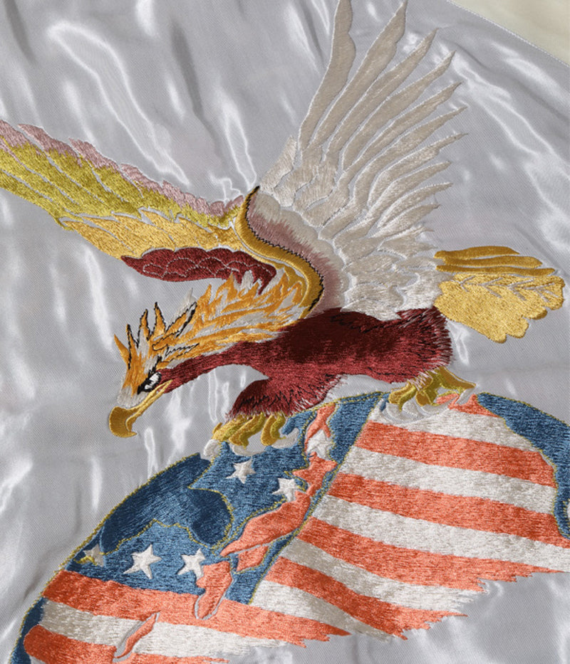 TT15390-190 / TAILOR TOYO Early 1950s Style Acetate Souvenir Jacket “EAGLE” × “JAPAN MAP”