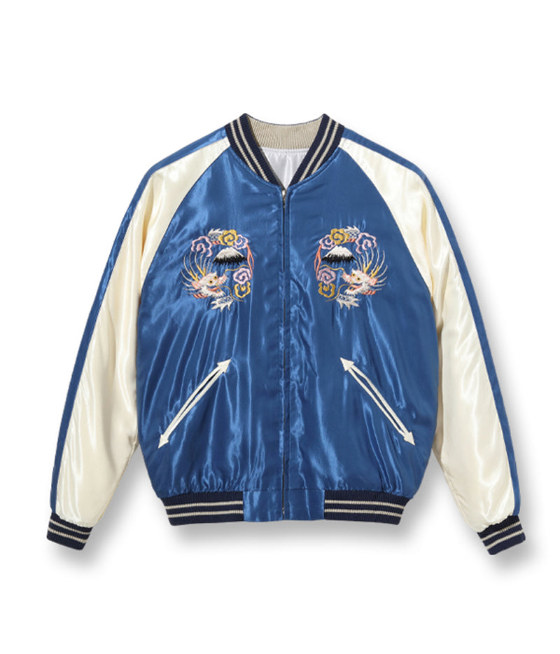 TT15390-190 / TAILOR TOYO Early 1950s Style Acetate Souvenir Jacket “EAGLE” × “JAPAN MAP”