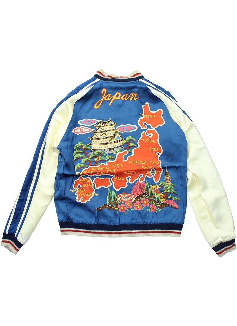 TT15531-119 / TAILOR TOYO Early 1950s Style Acetate Souvenir Jacket “KOSHO & CO.” Special Edition “DUELLING DRAGONS”דJAPAN MAP PRINT”