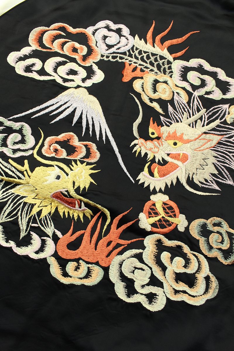 TT15531-119 / TAILOR TOYO Early 1950s Style Acetate Souvenir Jacket “KOSHO & CO.” Special Edition “DUELLING DRAGONS”דJAPAN MAP PRINT”
