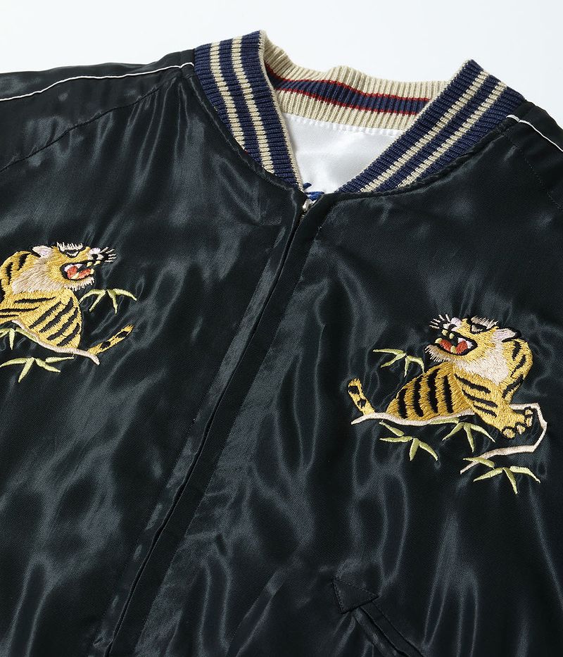 TT15542-190 / TAILOR TOYO Early 1950s Style Acetate Souvenir Jacket “RED EAGLE” × “TIGER HEAD”