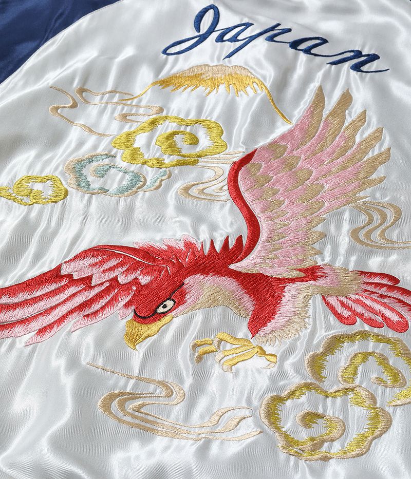TT15542-190 / TAILOR TOYO Early 1950s Style Acetate Souvenir Jacket “RED EAGLE” × “TIGER HEAD”